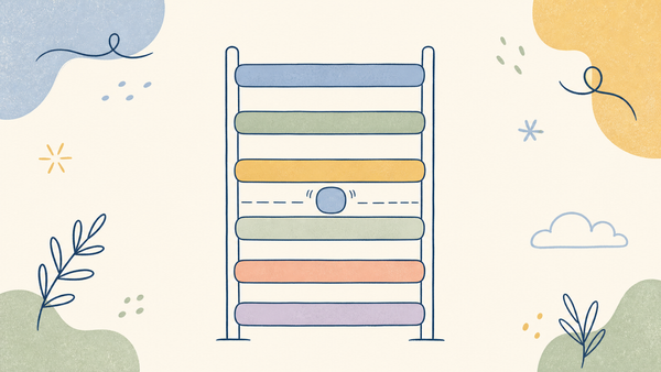 Flat doodle ladder of grade boundary blocks with a sliding marker