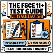 The FSCE 11+ Test Guide for Year 5 parents: printable PDF for all FSCE schools, with a plan, checklists and a tracker