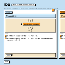 I Do worked example, Unit 3 Cross-Cancelling, full method shown