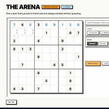 The 9 by 9 arena with 5 levels from Starter to Champion