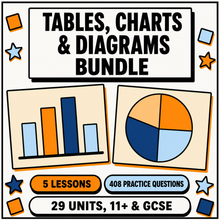 Tables, Charts and Diagrams Bundle, 5 interactive maths lessons for 11+ and GCSE
