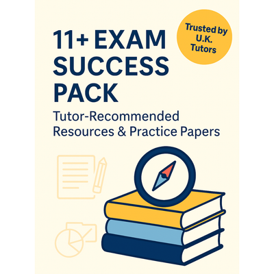 11+ Exam Success Pack cover, tutor-recommended resources and practice papers