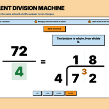 The Equivalent Division Machine, turning a division by a decimal into an easier one