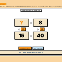 Interactive missing value finder, working out the multiplier between two rows