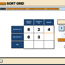 Sort Grid lab, place digits so each obeys its row and column heading