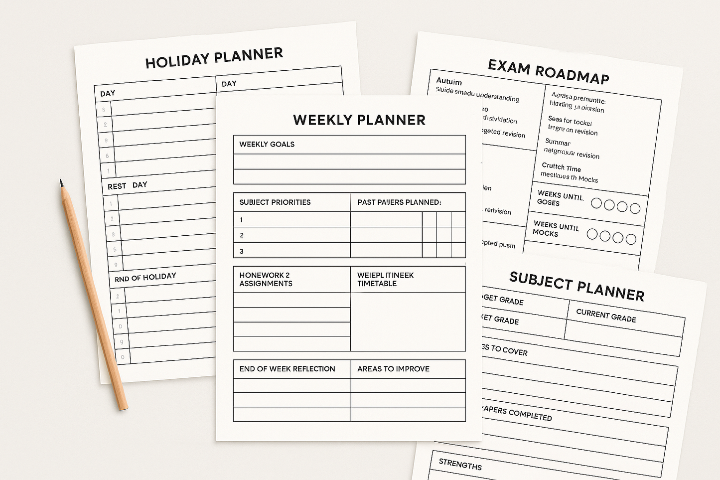 Printable Weekly GCSE Planner Sheets (Digital Download)