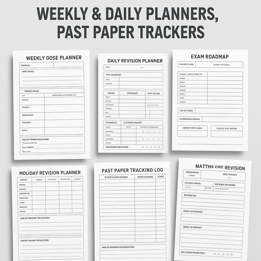 Printable Weekly GCSE Planner Sheets (Digital Download)