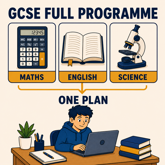 GCSE full programme, maths, English and science in one plan
