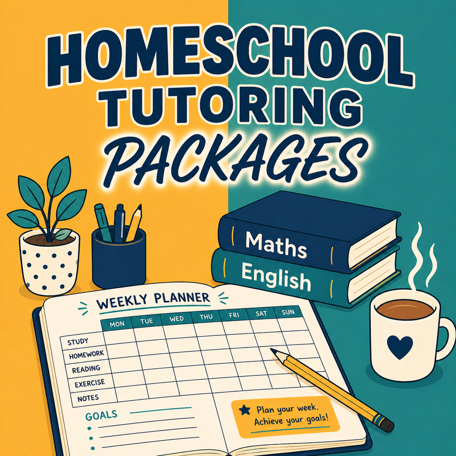 Homeschool tutoring package covering maths, English and science