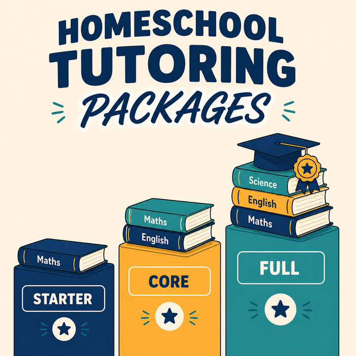Infographic of the homeschool tutoring packages and what each one includes