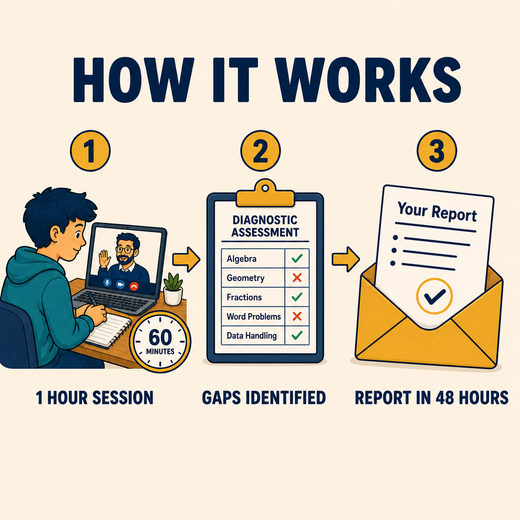 How it works, a diagnostic session followed by a written report