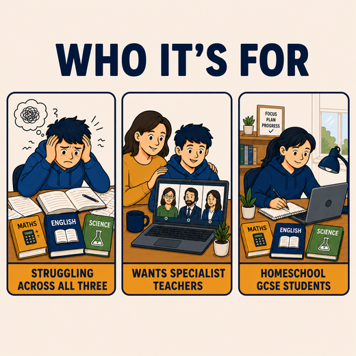 Who it's for, students who need specialist teachers for maths, English and science