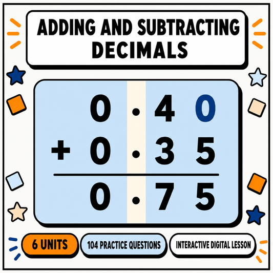 Adding and Subtracting Decimals interactive maths lesson for 11+ and GCSE