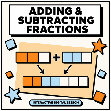 Adding and Subtracting Fractions Mastery - interactive digital lesson for 11+ and GCSE
