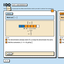Adding and Subtracting Fractions - I Do worked example, Unit 1 Same Denominator