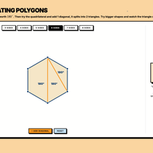 Interactive Explore tool showing a polygon split into triangles
