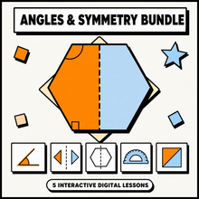 Angles and Symmetry Mastery Bundle, 5 interactive digital lessons for 11+ and GCSE maths