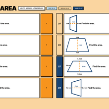 Easy tier practice questions, Unit 1 area of a trapezium, answers hidden