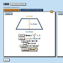 I Do worked example, Unit 1 area of a trapezium, full method revealed