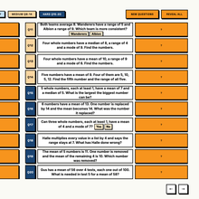 Hardest tier averages questions with click to reveal answers