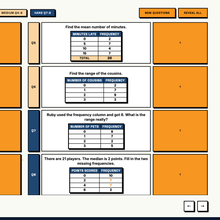 Hardest tier questions including missing frequencies
