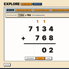 Interactive column builder, click a column and the carry appears