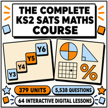 The Complete KS2 SATs Maths Course, 64 interactive digital lessons for Years 3 to 6