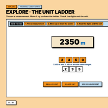 Unit ladder explore tool moving one measurement through every metric length unit