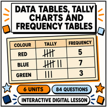 Data Tables, Tally Charts and Frequency Tables interactive maths lesson for 11+ and GCSE