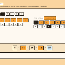 Explore, build a forward function machine, live interactive tool