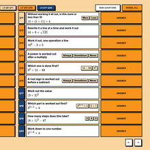 Hardest tier BIDMAS practice questions with click to reveal answers