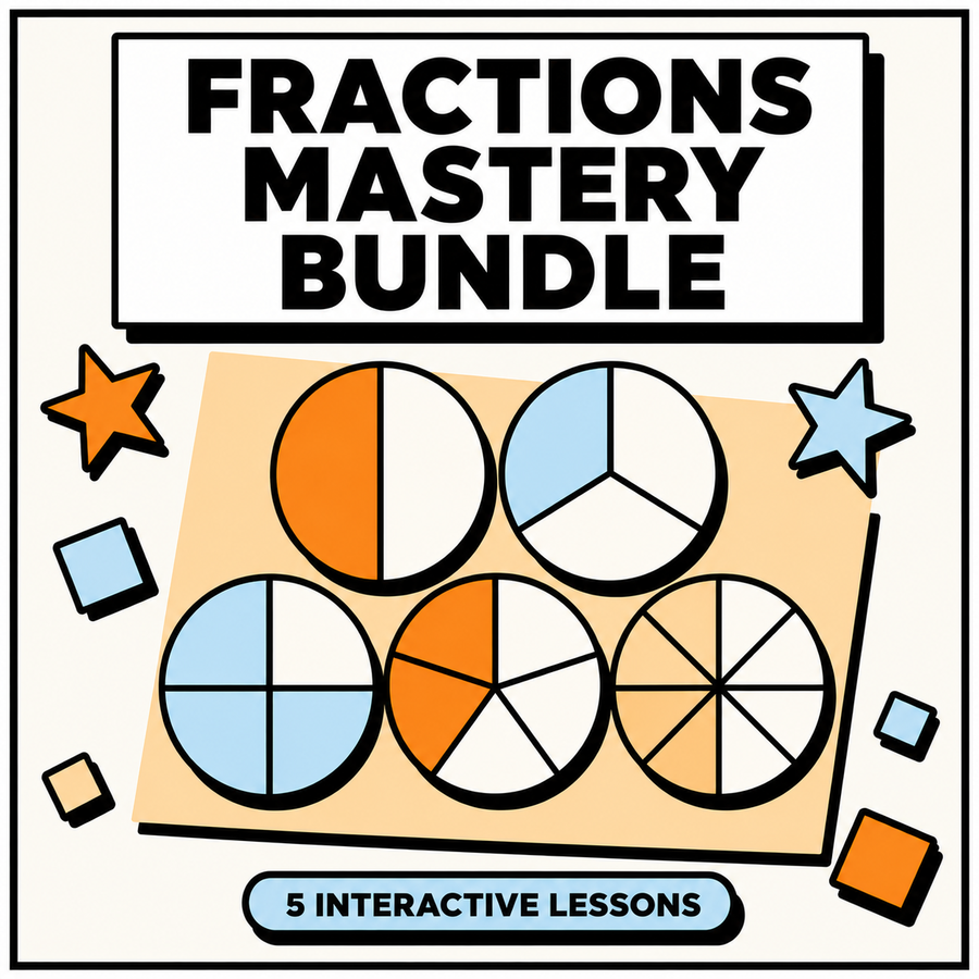 Fractions Mastery Bundle - 5 interactive digital lessons