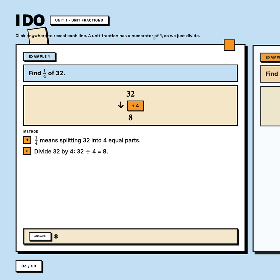 Fractions of Amounts Mastery | Interactive Digital Lesson | 5 Units, 80 Questions | 11+ & GCSE