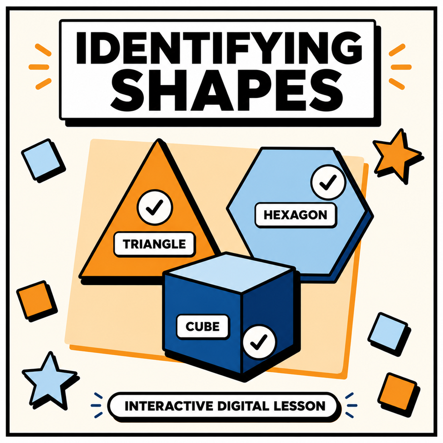 Identifying Shapes Mastery interactive digital lesson for 11+ and GCSE maths revision