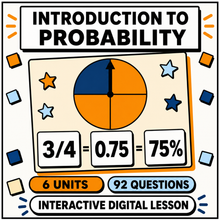 Introduction to Probability interactive digital lesson, 6 units and 92 questions for 11+ and GCSE