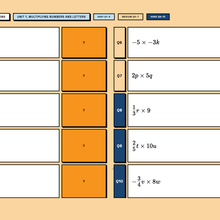 Practice questions, multiplying numbers and letters