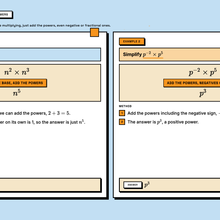 Worked example, multiplying with powers