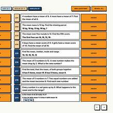 Hardest tier mean and reverse mean practice questions with hidden click to reveal answers