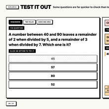 Test it out tool, ruling out multiple choice options without solving the question