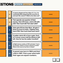 Hardest tier questions from the mixed challenge, answers hidden behind click to reveal