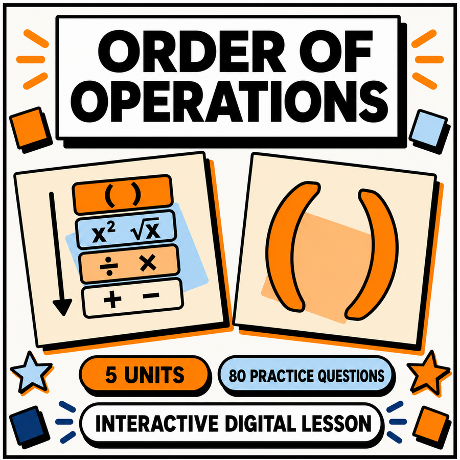 Order of Operations BIDMAS interactive digital lesson for 11+ and GCSE maths revision