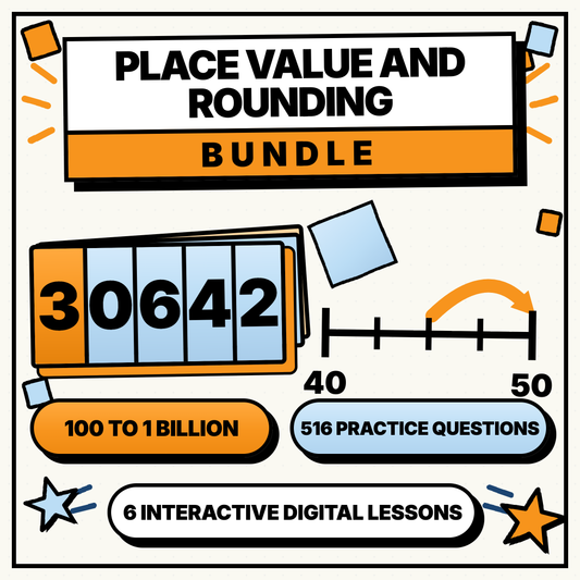 Place Value and Rounding Bundle, six interactive maths lessons, 516 practice questions, KS2 and 11+
