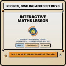 15 second preview of the Recipes, Scaling and Best Buys interactive digital lesson