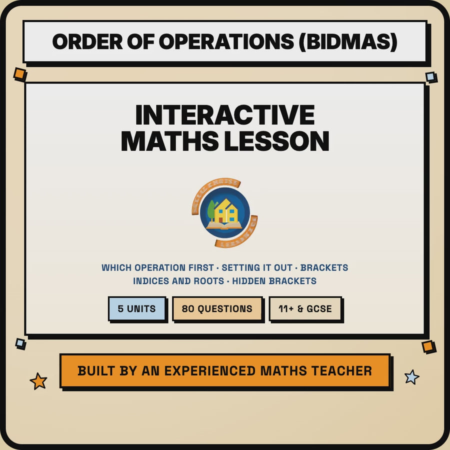 15 second preview of the Order of Operations BIDMAS interactive lesson