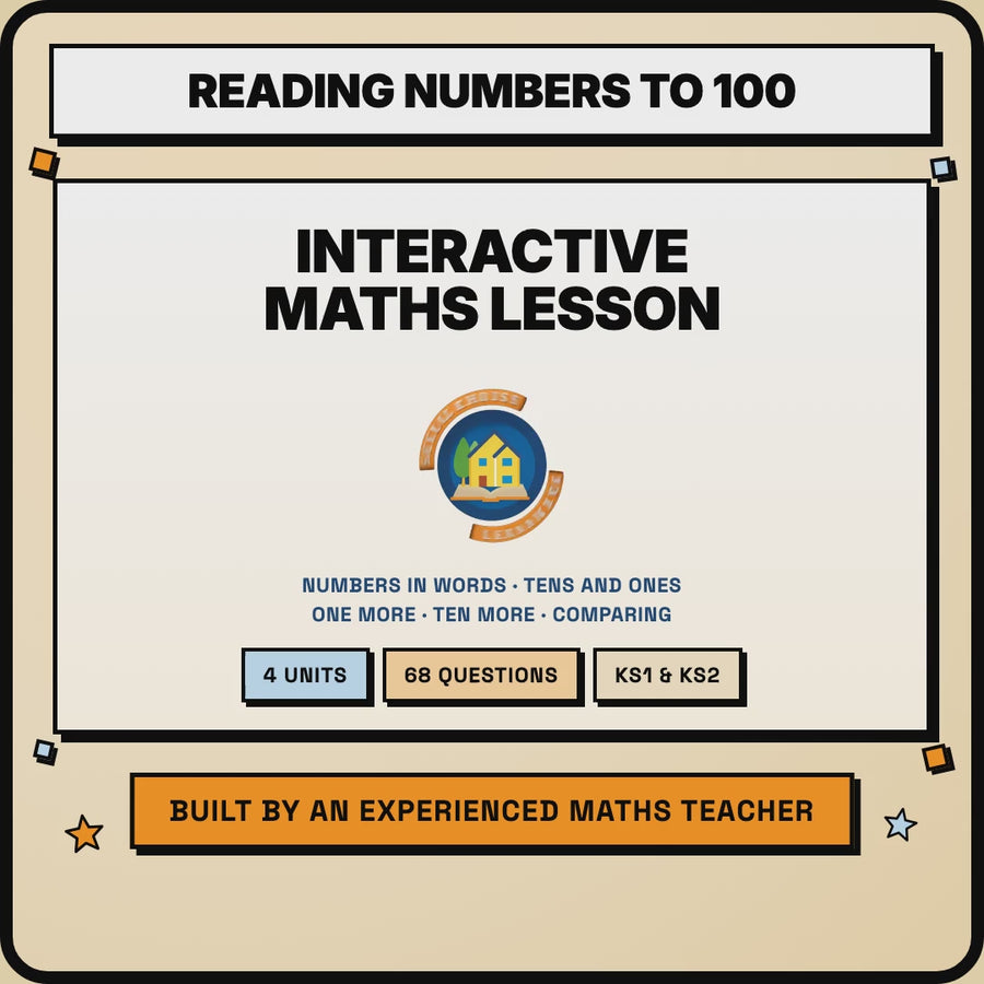 15 second preview of the Reading Numbers to 100 interactive maths lesson