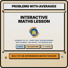 15 second preview of the averages problem solving interactive lesson
