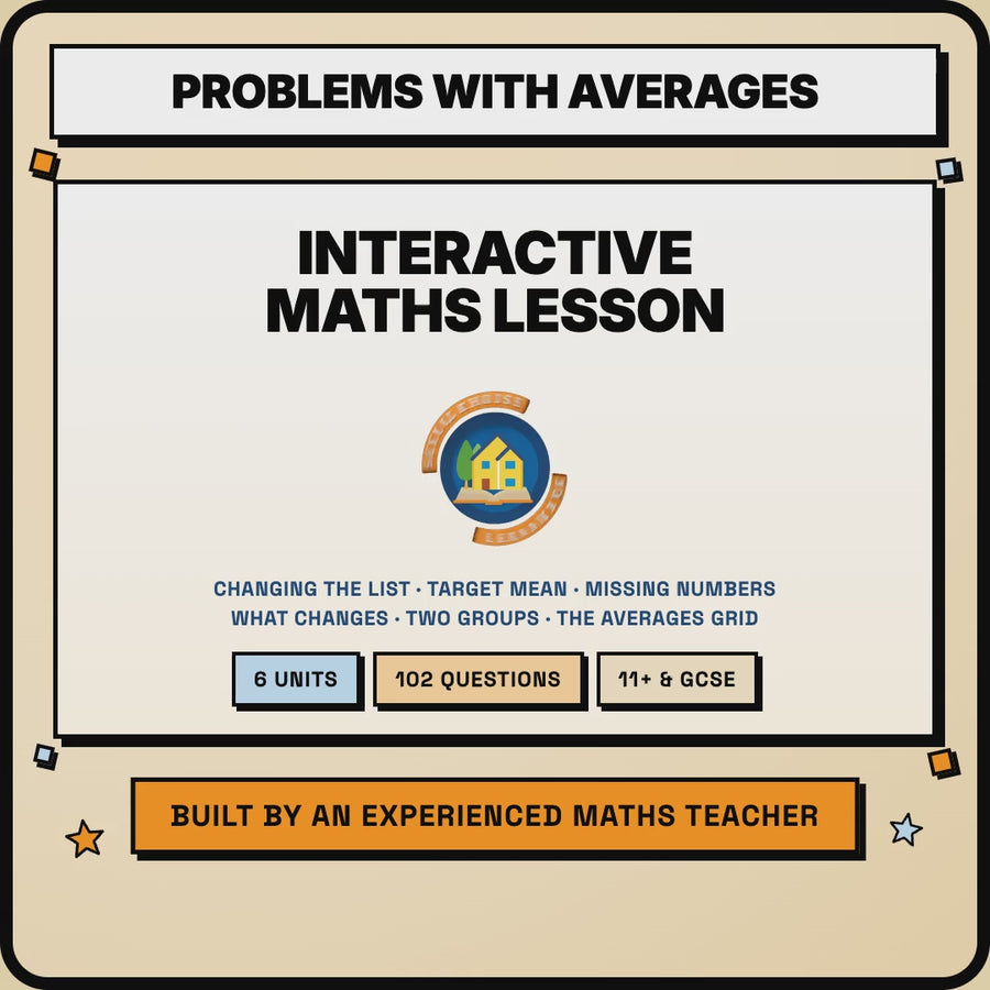 15 second preview of the averages problem solving interactive lesson
