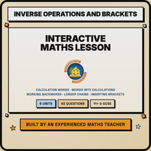 15 second preview of the inverse operations and inserting brackets interactive maths lesson