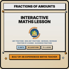 15 second preview of the Fractions of Amounts interactive digital lesson
