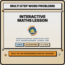 15 second preview of the Multi Step Word Problems interactive maths lesson